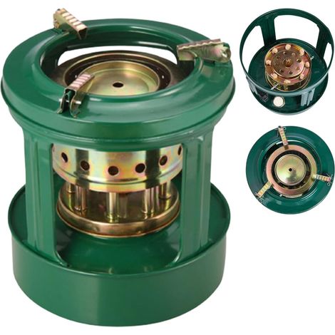 Mini réchaud à pétrole portable et pratique d'une capacité de 1 litre, doté de 8 mèches, idéal pour le camping, les pique-niques et autres occasions. Petit réchaud de cuisine à pétrole. (1/5)