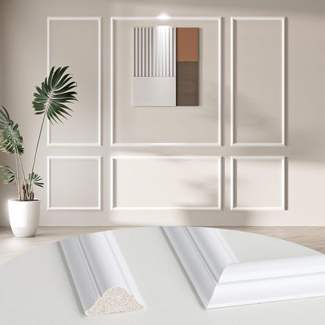 Murales Prédécoupées Comprenant Kit 6 Cadres,Panneau Mural Decoratif pour Décoration Intérieure,Panneaux Muraux Préfabriqués pour Salon Chambre Coucher,Installer L'aide Colle (1/5)