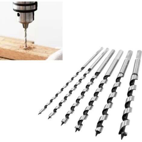 6-teiliges Holzbohrer-Set, Sechskantschaft, verlängerter Schaft, Holzbearbeitungsbohrer, Schärfen (1/5)