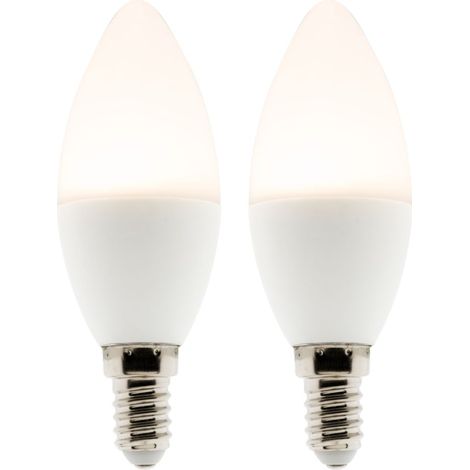 Lot de 2 ampoules LED Flamme 5W E14 360lm 2700K - Blanc chaud - Zenitech (1/2)