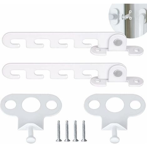 2pcs Casement Window Opener Window Limiter with 4 Screws Window Latch (White) (1/5)