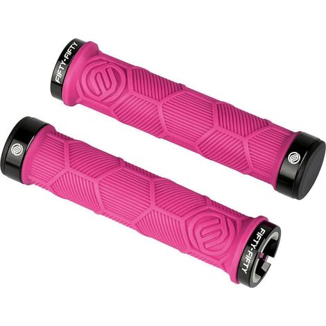 MTB Lenkergriffe aus Gummi, Double Lock-on, für 22,2mm Lenker, Rosa (1/5)