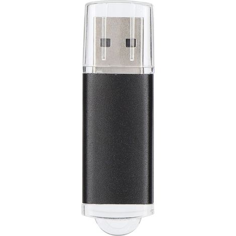 Clé USB 16GB Transparente avec Coque Noire Portable pour PC et Tablette (1/5)