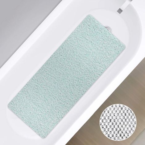 Tapis de Douche Antidérapant en PVC 4391CM58 - Luffa Carré Texture Douce Drain Séchage Rapide Découpable