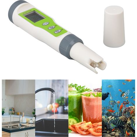 Stylo de Test de Qualité d'eau 3en1 avec Powder de Detection - Mesure EC TEMP PH Précise Haute Automatique pour Aquarium Spa Piscine Vin Maison Labo portable (1/5)