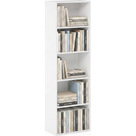 Étagère ouverte à 5 niveaux, Blanc, 5-Tier Cube (1/5)
