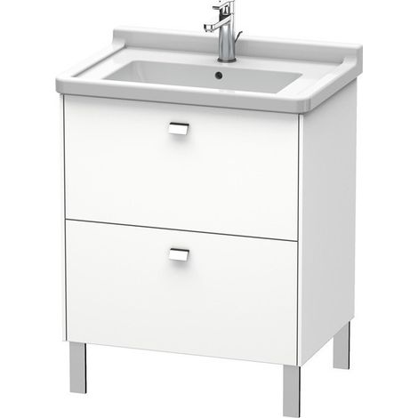 Meuble sous-vasque Duravit BRIOSO COMPACT poignée chromé 693x670x469mm blanc mat