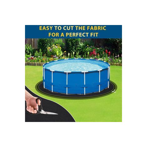 Géotextile circulaire 12 pieds pour piscine hors‑sol – Barrière anti‑herbe et anti‑perforation – Tapis de protection pour fond de bassin (1/5)