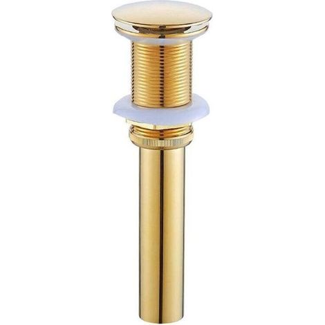 Ecleanfy - Bonde et accessoires pour vasque et lavabo,Pop-up Rétro Bouchon Bonde de Lavabo Vidange sans Trop-Plein en Laiton Bronzé Universel Valve Draineur d’Evier Vasque Siphon, Or (1/4)