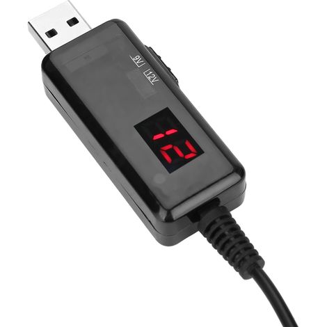 Convertisseur élévateur de tension USB vers CC avec affichage 9V/12V (1/5)