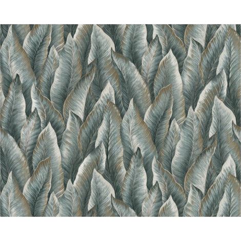 Embossed wallpaper wall EDEM 420ST28 hot embossed non-woven wallpaper slightly textured with nature-inspired pattern glittering green pastel green gold silver 10.65 m2 (114 ft2) (1/5)