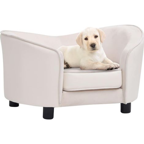 Divanetto per cani 69 cm in peluche e sintetico crema 020000135
