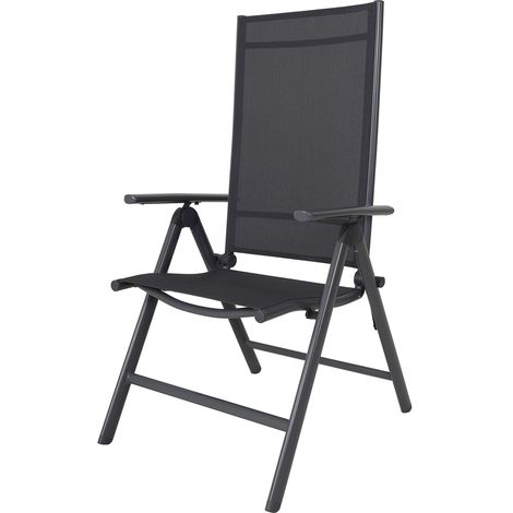 Ambientehome 50204 - Sedia Pieghevole in Alluminio, Regolabile in 8 Posizioni, Colore: Grigio (1/5)