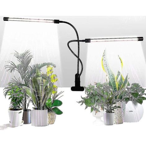 Pflanzenlampe, 50 W, weißes Tageslicht, 84 LEDs, Doppelclip-Kopf, 4/8/12-Stunden-Timer, 5 Helligkeitsstufen, einstellbar – Crezuo