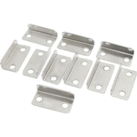 Set mit 10 silberfarbenen rechtwinkligen Schubladenverschlüssen aus Metall (1/5)