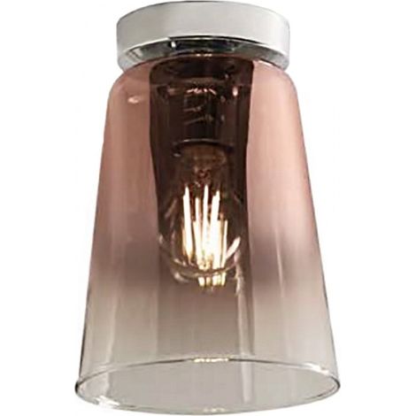 Plafoniera top light shaded 1164cr pl1 e27 led vetro colorato lampada soffitto moderna, colore rame