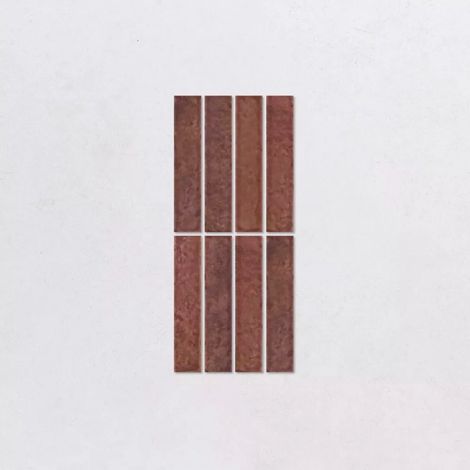 Carrelage Effet Zellige Bordeaux POTTERS Wine 5x25cm (1/4)