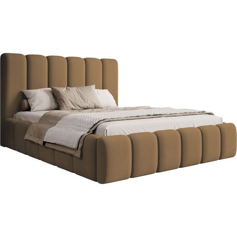 Selsey Biscottino - Polsterbett 160x200 mit Bettkasten, Lattenrost, Samtbezug, kupferbraun (1/4)