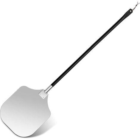 Cuillère à pizza en aluminium - Design pratique pour le rangement - Résistante à la chaleur et à la rouille, avec long manche - Longueur totale : 124 cm - Idéale pour les professionnels et les particu (1/5)