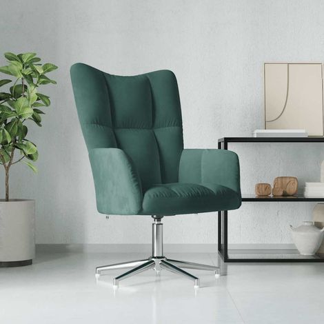 Sillón de relax de terciopelo verde oscuro vidaXL (1/5)