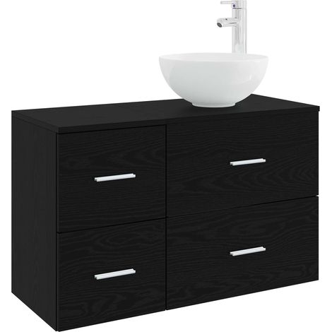 Badezimmermöbel-Set 2 pcs Schwarze Eiche Holzwerkstoff vidaXL