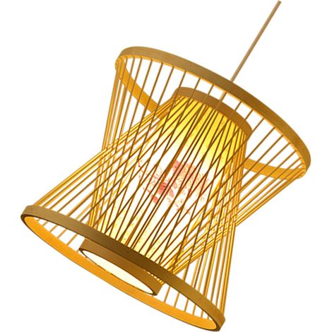 Suspension lanterne en bambou tressé, style chinois/japonais, culot E27, 111-240 V, idéale pour les restaurants. (1/5)