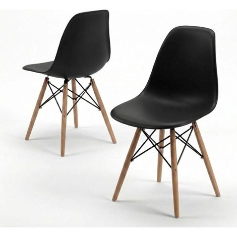 ORION91oficial® - Silla de Comedor, O91, Polipropileno Color Negro🖤y Patas en Madera Haya 45 x 53 x 83 cm, Hostelería-Bar-Restaurante-Comedor-Oficina-Coworking- Salón-Teletrabajo-Cocina - spaziOrion (1/5)