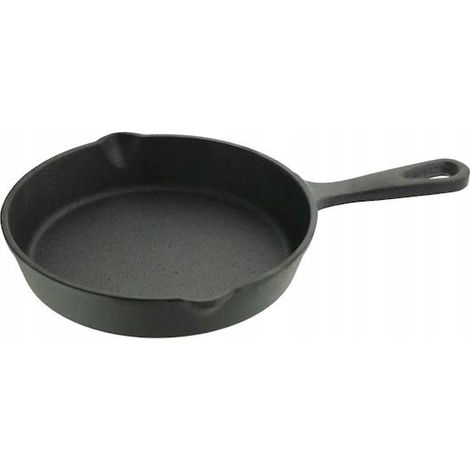 Sartén de hierro fundido de 15 cm, ideal para servir platos, de hierro fundido macizo. (1/5)