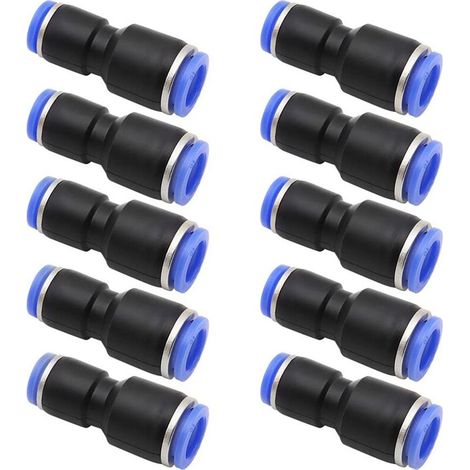 Connecteurs Pneumatiques Droits 6mm à 8mm 10 Pièces Connecteurs Pneumatiques Air Push Connecteur (1/4)