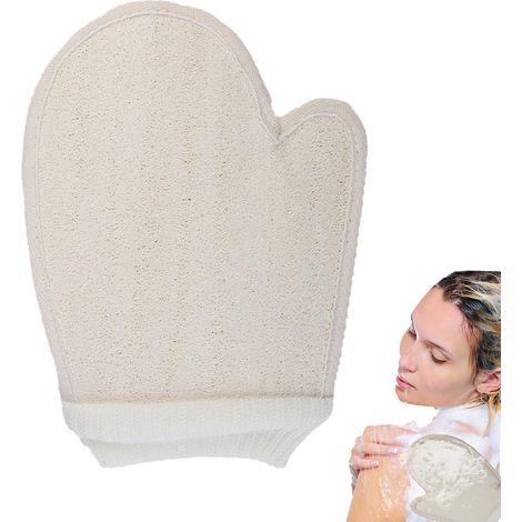 Gant Exfoliant Loofah Naturel - 1 Pièce - Fibres Végétales Doubles Faces - Gommage Corps et Visage - Pour Bain Hammam et Soin Domicile - 22x15 cm (1/5)