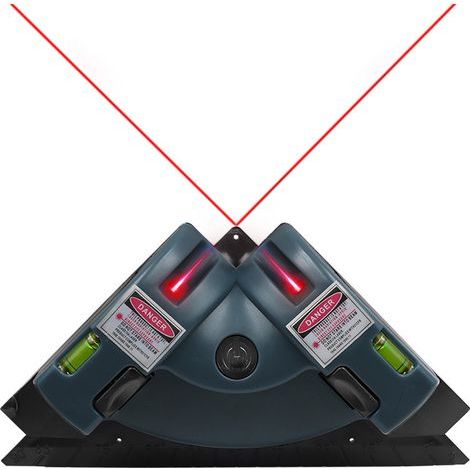 Lntyq Niveau laser à projection à angle droit, boîtier plastique intégré, niveau laser infrarouge à ligne horizontale et verticale, niveau de carrelage, mesureur d'angle laser, bleu(19010656mm) (1/4)