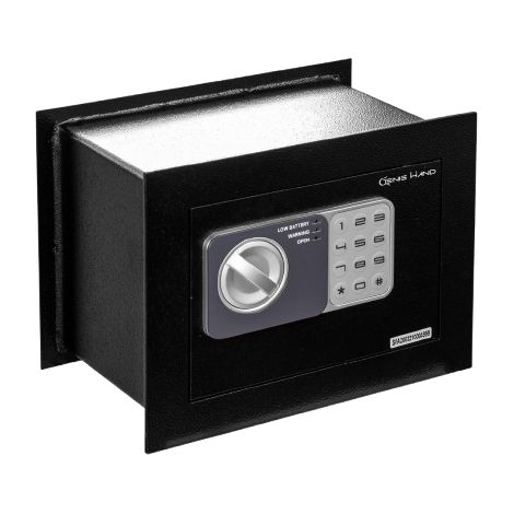 Genie Hand  Cassaforte Elettronica a Muro Piccola Cassetta di Sicurezza con Codice a Combinazione e Chiave con Serratura B-Class e Sistema Anti Bounce Casseforti per Soldi