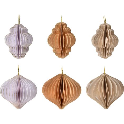 Rebecca Mobili Ornamenti per Albero di Natale Pendenti Decorativi in Carta 24 pz