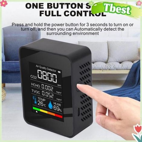Tbest testeur de qualité de l'air Moniteur de qualité de L'air, Détecteur Multifonctionnel Efficace pour le quincaillerie gaz (1/5)