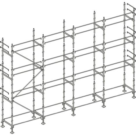 Altrad – Échafaudage façadier 104 m² – Hauteur de travail 8 m – Largeur 0,80 m – Charge maximale 300 kg/m² – Montage rapide et léger