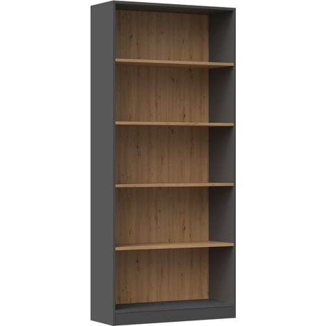 Estantería clásica para libros, carpetas y juguetes - Roble artesanal - Universal, sólida y espaciosa (1/4)