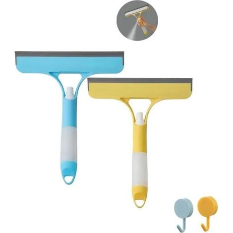 Grattoir 3 en 1 - Pour Vitres Parois Douche Sol Voiture - 2 Pièces (1/4)
