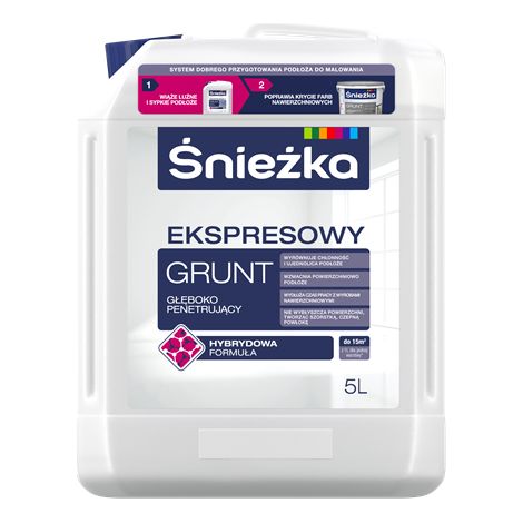 Primer Śnieżka per pareti, penetrante in profondità, ad asciugatura rapida express 5L