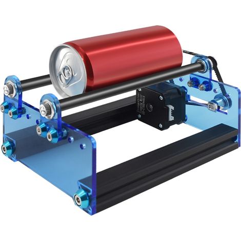 Module de gravure automatique à rouleaux pour Totem S Laser Master permettant de graver des objets cylindriques, y compris des modèles de canettes, avec des rouleaux rotatifs à largeur réglable. (1/5)