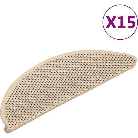 Treppenmatten Selbstklebend Sisal-Look 15 Stk. 56x17x3 Berber vidaXL