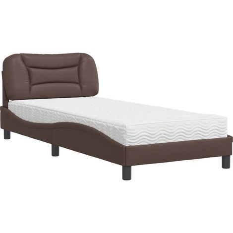 Maison Exclusive - Letto con Materasso Hvar Marrone 80x200 cm in Similpelle (1/5)