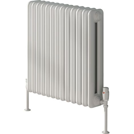 Reina Hedingham 2 Column Designer Horizontal Radiator 600mm H x 600mm W - White