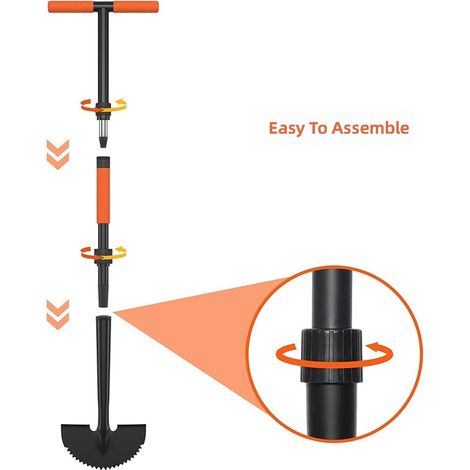 Coupe-bordures manuel en forme de T, outil multifonction détachable pour le jardin. (1/5)