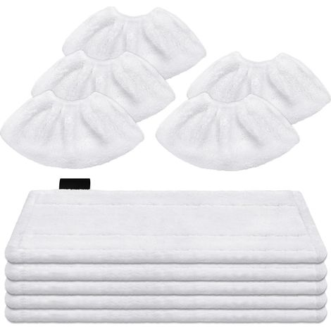 DLAIMI 10 Bonnettes Microfibre Lingettes pour Nettoyeur Compatible avec Karcher Easy Fix SC2 SC3 SC4 SC5,5 Chiffons de Nettoyage à Vapeur en microfibrel & 5 Bonnettes Microfibre Le Nettoyeur Vapeur (1/5)