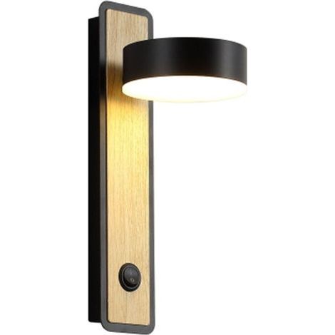 Applique Décontractée Rotatif Métal Interrupteur LED Éclairage Intérieur Vintage Chambre Nuit Salle Lecture Étude lumière chaude 10X27CM noir (1/4)