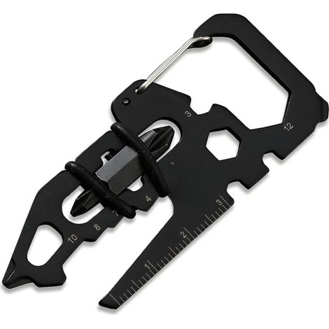 Outil multifonction EDC avec mousqueton et porte-clés, mini ouvre-bouteille multifonction 13 en 1, clé et tournevis pour la randonnée, le camping, les voyages et le vélo, par SkyFox. (1/5)