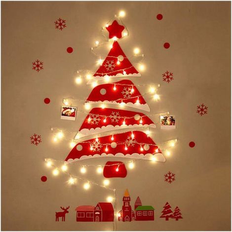 90cm/3ft Grand De Nol éclairé Twig Wall Arbre 40 Blanc Chaud LED Lumières Batterie Exploité Suspendu Mur De Nol Décoration en (1/4)