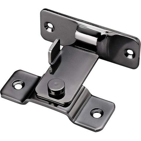 90 Degrés Loquet De Porte À Angle Droit Moraillon De Porte En Acier Inoxydable Coulissante Verrou De Courbé Loquet Boucle Crochet Serrurepour pour Fenêtre, Porte, Salon, Hôtel, Noir (1/5)