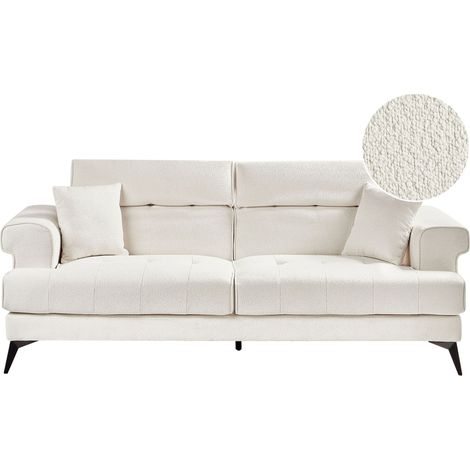 Sofa 3 Seater SKIVE Boucle White (1/5)