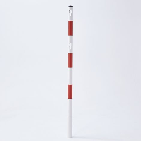 Potelet métal rouge et blanc à sceller HT 150 cm (1/2)